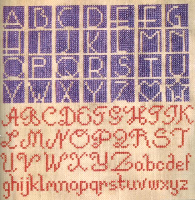 Схема вышивания крестом - Английский алфавит